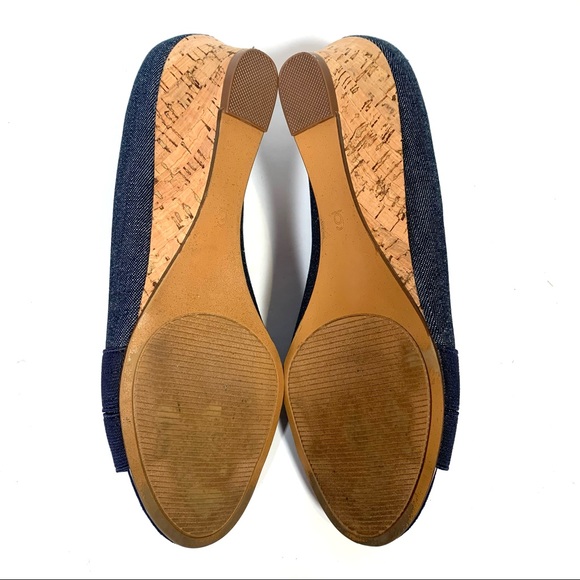 Coach and Four Brier Cork Wedge Denim Size 6 - Picture 6 of 8